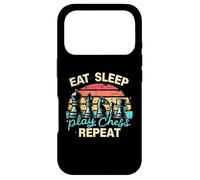 Carcasa para iPhone 17 Pro Divertida Camiseta Eat Sleep Play Chess Repeat para un Jugador de ajedrez