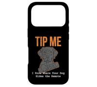 Carcasa para iPhone 17 Pro Divertida Camiseta para Cuidador de Mascotas Tip Me I Know Where Your Dog Hides It