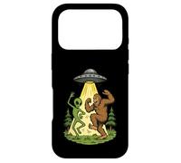 Carcasa para iPhone 17 Pro Divertida Fiesta de invasión de ovnis Bailando Alien Bigfoot