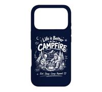 Carcasa para iPhone 17 Pro Divertida fogata Vintage de Bigfoot Alien para Acampar con Forma de Sasquatch