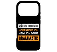 Carcasa para iPhone 17 Pro Divertida Frase en alemán Ich corrigiere Deine Grammatik.