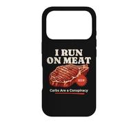 Carcasa para iPhone 17 Pro Divertidísimo Filete cetogénico carnívoro de I Run on Meat Carbs Conspiracy