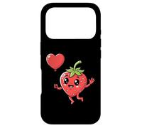 Carcasa para iPhone 17 Pro Divertido corazón de Fresa para el día de San Valentín Kawaii Fruit Lover