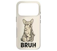 Carcasa para iPhone 17 Pro Divertido Corgi Tocando Saxofón Meme Perro Bruh Jazz Música