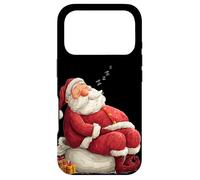 Carcasa para iPhone 17 Pro Divertido Disfraz de Papá Noel Durmiente Pero Viene para Navidad