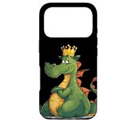 Carcasa para iPhone 17 Pro Divertido dragón Gordo con Corona para los Amantes de los Dragones de Dibujos Animados