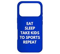 Carcasa para iPhone 17 Pro Divertido Eat Sleep Kids Sports Repeat Mom Dad Sport Fan