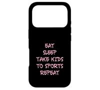 Carcasa para iPhone 17 Pro Divertido Eat Sleep Kids Sports Repeat Mom Dad Sport Fan