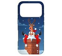 Carcasa para iPhone 17 Pro Divertido Estuche navideño de Renos y Papá Noel para Humor