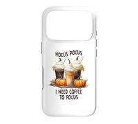 Carcasa para iPhone 17 Pro Divertido Halloween Hocus Pocus Necesito Café para Enfocarse Barista