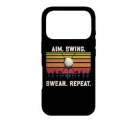 Carcasa para iPhone 17 Pro Divertido Juego de Palabras del Equipo de Golf con el Objetivo del Swing jurar Repetir Golf Retro