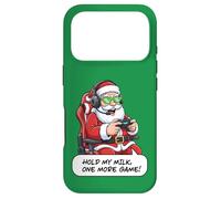 Carcasa para iPhone 17 Pro Divertido Juego de Santa Gamer Christmas Hold My Milk One More