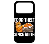 Carcasa para iPhone 17 Pro Divertido ladrón de Comida para Gatos Desde el Nacimiento Amante de los Gatos Humor Dueño de Gato