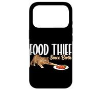 Carcasa para iPhone 17 Pro Divertido ladrón de Comida para Gatos Desde el Nacimiento Amante de los Gatos Humor Gatito