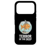 Carcasa para iPhone 17 Pro Divertido pez Dorado con Aleta de tiburón: Terror of The Deep