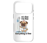 Carcasa para iPhone 17 Pro Divertido Pug Enfermera Humor Estresado RN Cita Amante de los Perros
