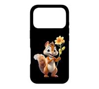 Carcasa para iPhone 17 Pro Divertido Regalo de Animales para Amantes de Las Flores de Ardilla para Hombres, Mujeres y niños