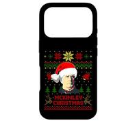 Carcasa para iPhone 17 Pro Divertido suéter Feo de Navidad del Presidente Mckinley de William