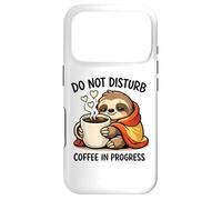 Carcasa para iPhone 17 Pro Do Not Disturb Coffee Sloth Cute Funny Morning Mood Tees