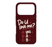 Carcasa para iPhone 17 Pro Do U Love Me Yes No Maybe Humor de Pareja Cita romántica
