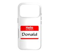 Carcasa para iPhone 17 Pro Donald, Hola, me llamo Etiqueta, Placa