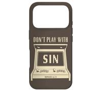 Carcasa para iPhone 17 Pro Don't Play with Sin - Retro Arcade Game Christian Gospel