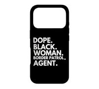 Carcasa para iPhone 17 Pro Dope Black Woman Border Patrol Agente Orgullo afroamericano