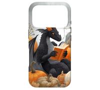 Carcasa para iPhone 17 Pro Dragon Reading Books with Fall Pumpkin Fantasy Theme