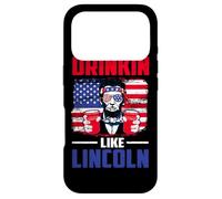 Carcasa para iPhone 17 Pro Drinking Like Lincoln Merica Flag Patriotic 4th of July