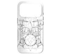 Carcasa para iPhone 17 Pro Drum Kit Line Art Trap Set Rock Music