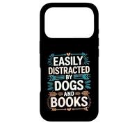 Carcasa para iPhone 17 Pro Easily Distracted by Dogs and Books Funny Pet Lover Joke Men