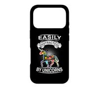 Carcasa para iPhone 17 Pro Easily Distracted by Unicorns Funny Animal Unicorn Loves