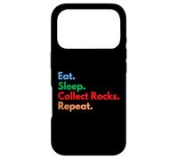 Carcasa para iPhone 17 Pro Eat Sleep Collect Rocks Repeat para coleccionistas y Amantes de Rocas