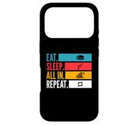 Carcasa para iPhone 17 Pro Eat Sleep con mentalidad de Juego de póker repetido y motivación