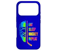 Carcasa para iPhone 17 Pro Eat Sleep Hockey Repeat Graffiti-Style Teens Adults Hockey