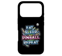 Carcasa para iPhone 17 Pro Eat Sleep Pinball Repeat Arcade Gaming Fan Design