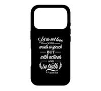 Carcasa para iPhone 17 Pro Él Let Us Not Love with Words versículo bíblico Cita Cristiana