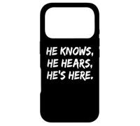 Carcasa para iPhone 17 Pro Él Sabe Que oye Que está aquí Dios fe Cristiana Jesús