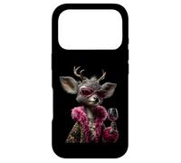 Carcasa para iPhone 17 Pro Elegante Retrato De Ciervo Moda Animal Vino Tinto Gráfico