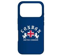 Carcasa para iPhone 17 Pro Emblema de Perro Corgi de la Bandera británica de Londres, Estilo clásico