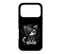Carcasa para iPhone 17 Pro EMO Cat Rose Regalos góticos Amante de los Gatos Goth Girl Dark Kitty