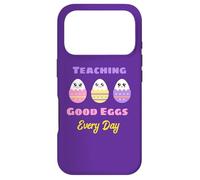 Carcasa para iPhone 17 Pro Enseñando Buenos Huevos Todos los días Lindo Kawaii Huevo de Pascua Profesor