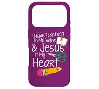 Carcasa para iPhone 17 Pro Enseñando En Mis Venas Jesús En Mi Corazón Maestro De Escuela Dominical