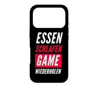 Carcasa para iPhone 17 Pro Essen SCHLAFEN Juego WIEDERHOLEN ALEMÁN FPS Gaming Regalo Gamer