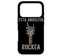 Carcasa para iPhone 17 Pro Esta Abuelita Rockea Mano de Esqueleto Music Rock Guitar