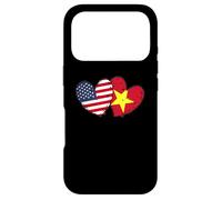 Carcasa para iPhone 17 Pro Estados Unidos Vietnam Corazón Banderas Americano Vietnamita Amor Orgullo