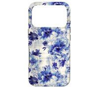 Carcasa para iPhone 17 Pro Estampado Atemporal de Flores Azules de inspiración Antigua