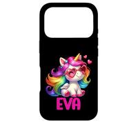 Carcasa para iPhone 17 Pro Eva Nombre Personalizado Colorido Unicornio Mujer Ni