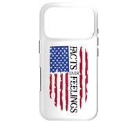 Carcasa para iPhone 17 Pro Facts Over Feelings Flag Sign USA God Family Country Freedom