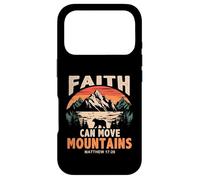 Carcasa para iPhone 17 Pro Faith Can Move Mountains Retro Sunset Bible Verse Christian